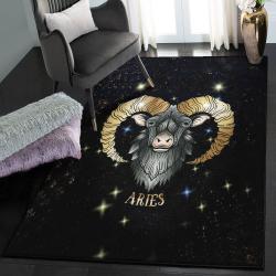 Astrology Large Living Room Rugs, Aries Zodiac Mystery GS Rug