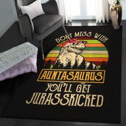 Aunt Gift Indoor Outdoor Rugs, Don't Mess With Auntasaurus T Rex Aunt GS CL Rug
