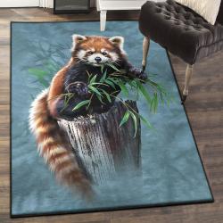 Bamboo Panda Art Deco Rug, Bamboo Red Panda Rug
