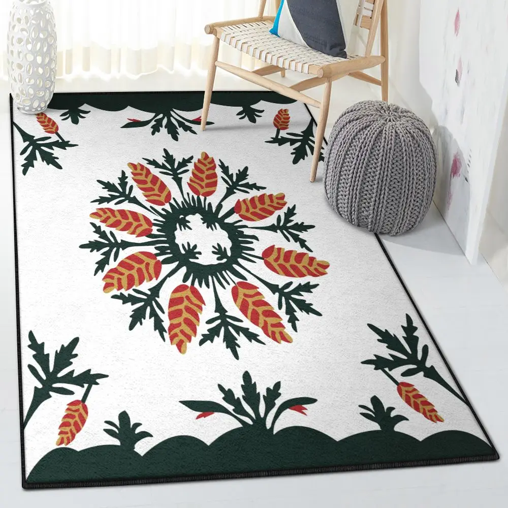 Beach Modern Area Rugs, Hawaiian Flower Rug