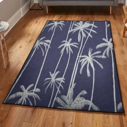 Beach Vacation Area Rugs For Living Room, Palm Tree Pattern Print Design Rug