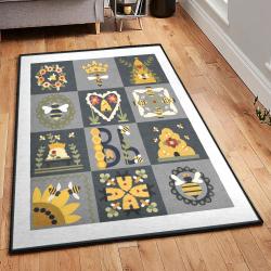 Beehive Living Room Rugs, Bee Rug