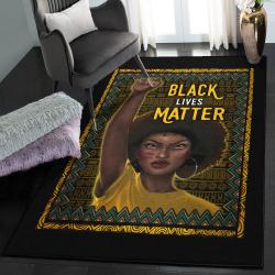 Black Living Room Rugs, Black Lives Matter Pattern GS Rug