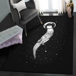 Black Non Shedding Area Rug, Ferret Black GS CL Rug