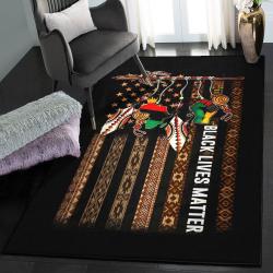 Black Washable Area Rugs, Black Lives Matter GS CL Rug