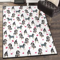 Bluetickhound Puppy Outdoor Carpet, Bluetick Coonhound Heart Rug