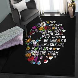 Bone Washable Area Rugs, They Whispered To Her Flower Skull GS CL Rug