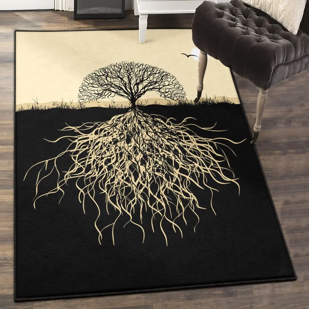 Botanical Non Shedding Area Rug, Celtic Tree Of Life With Sunset GS CL Rug