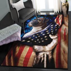 Boxer Puppy Living Room Rugs, Boxer And USA Flag GS CL Rug