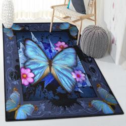 Butterfly Large Area Rugs, Blue Butterfly Rug