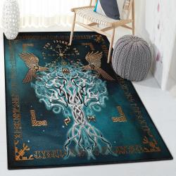 Campers Dining Room Rug, Viking Compass Yggdrasil Rug