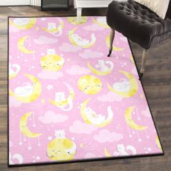 Cat Kitchen Rugs, Moon Sleeping Cat Pattern GS CL Rug