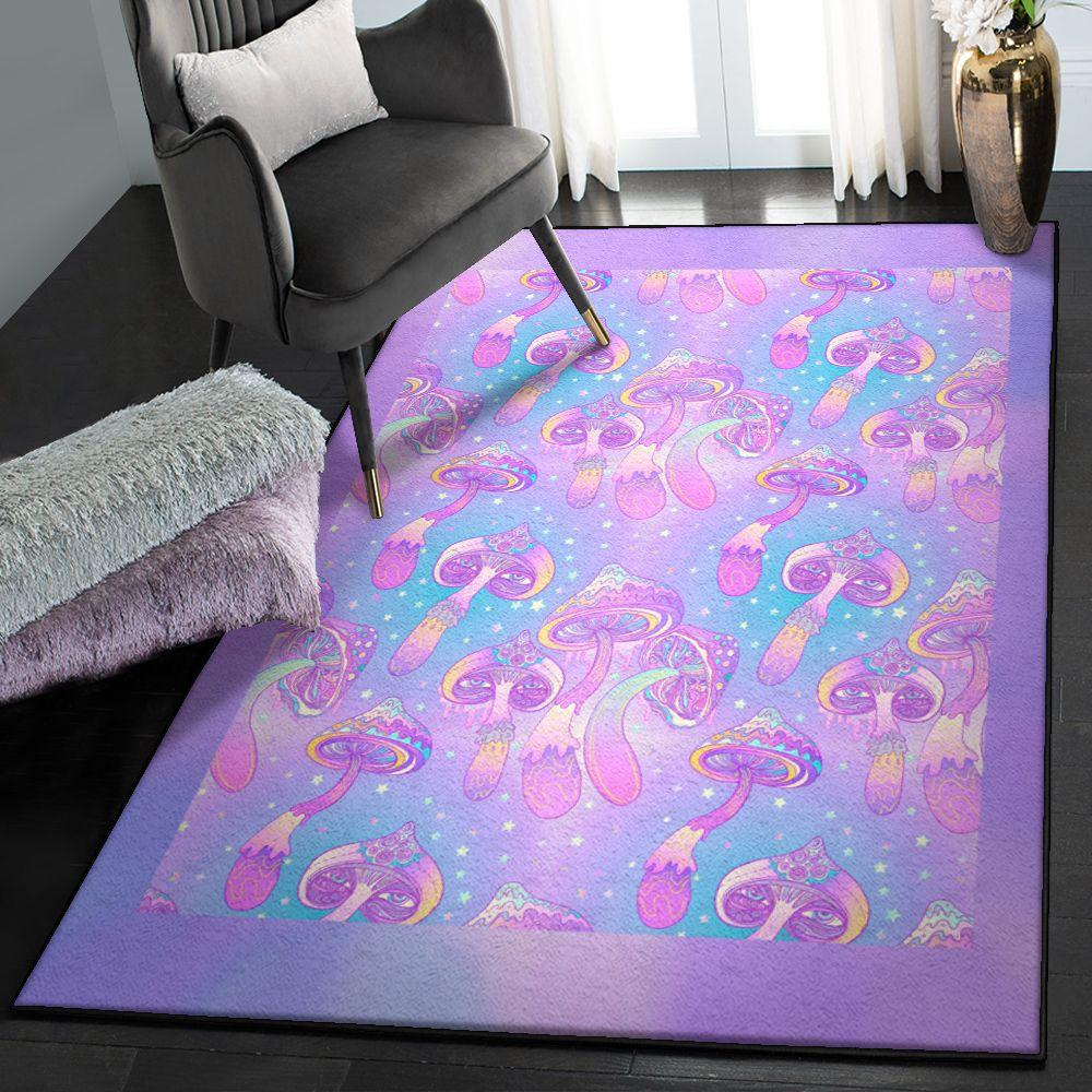 Chanterelle Area Rugs For Living Room, Psychedelic Mushroom Pattern 1 GS CL Rug