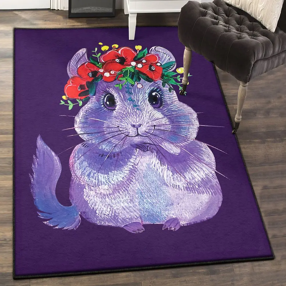 Chinchilla Lover Dining Room Rug, Chinchilla Rug