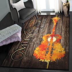 Classical Guitar Indoor Outdoor Carpet, Music Is The Voice Of The Soul Guitar Rug