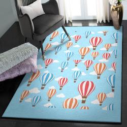 Cloud Outdoor Carpet, Hot Air Cloud Balloon Pattern Rug