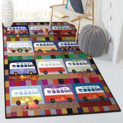 Comfort Color Area Rugs For Living Room, Vw Bus Colorful Rug