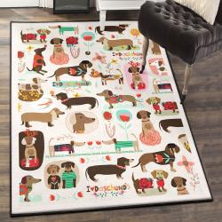 Dachshund Modern Area Rugs, Dachshund Rug