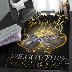 Deer Large Living Room Rugs, Deer Buck And Doe You And Me Rug