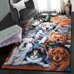 Dog Lovers Large Area Rugs, Dogs And Cats Rug