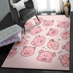 Domestic Pig Indoor Outdoor Carpet, Pink Cute Pig Rug