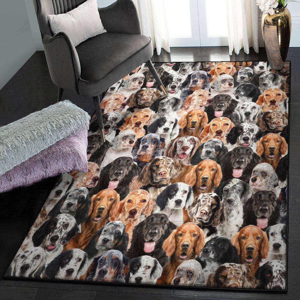 English Setter Puppies Dining Room Rug, You Will Have A Bunch Of English Setters GS CL Rug