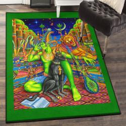 Eye Of Horus Non Shedding Area Rug, Egyptian Rug