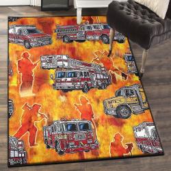 Firefighter Art Deco Rug, Firefighter Rug