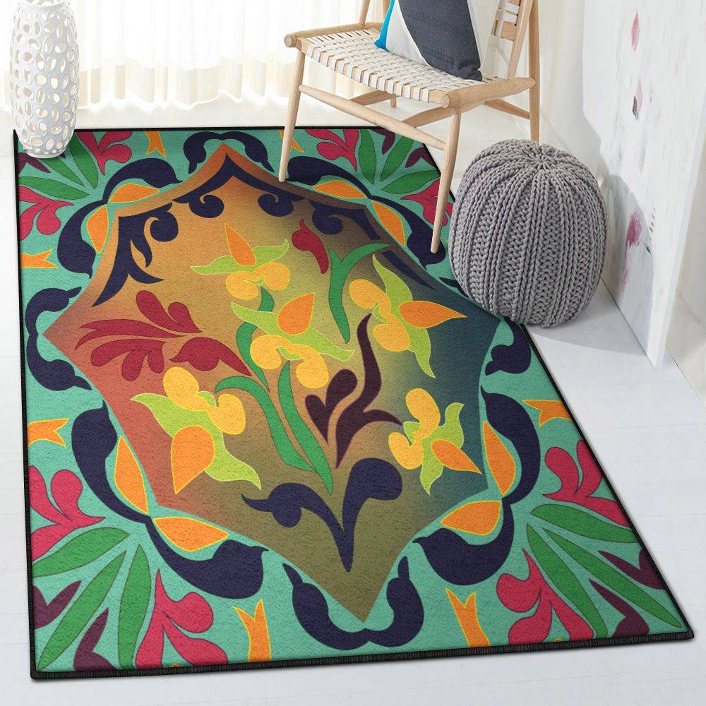 Flower Bouquet Washable 2 Area Rugs, Flower Rug
