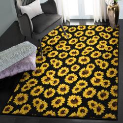 Flower Dining Room Rug, Yellow Sunflowers GS CL Rug