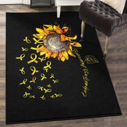 Flower Kitchen Rugs, Endometriosis Awareness Sunflower GS CL Rug