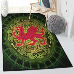Fog Land Outdoor Carpet, Celtic Wales Cymru With Celtic Tree Green Rug