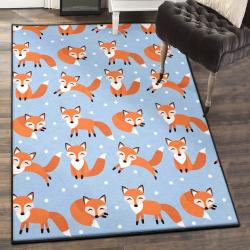 Fox Hunting Area Rugs, Fox Snow Pattern Rug