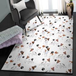 Fox Terrier Puppies Modern Rugs, Smooth Fox Terrier Paw GS CL Rug