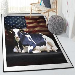 Funny Farm Kitchen Rugs, Holstein Friesian Cattle Cow Rug