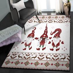 Garden Gnomes Dining Room Rug, Christmas Gnomes Rug