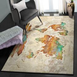 Geography Large Living Room Rugs, World Map Rug