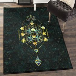 Geometry Math Indoor Outdoor Rugs, Decorative Sacred Geometry Symbol Rug