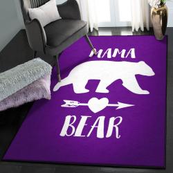 Giant Bear Dining Room Rug, Mama Bear Purple GS CL Rug
