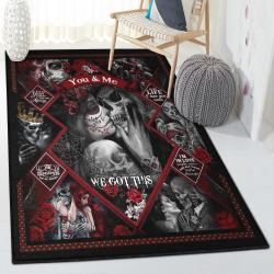 Girlfriend Outdoor Carpet, Skull Couples Rug