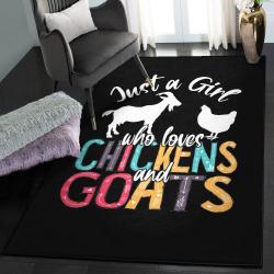 Goat Area Rugs, Cute Just A Girl Who Loves Chickens Goats GS CL Rug
