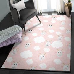 Goat Bedroom Rugs, Goat Could Pink Pattern GS CL Rug