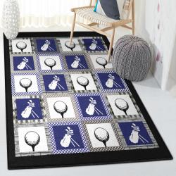 Golf Club Dining Room Rug, Golf Symbol Rug