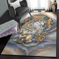 Gryphon Art Deco Rug, Celtic Griffin Rug