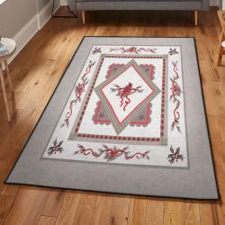 Holiday Cardinal Gift Bedroom Rugs, Peaceful Silver And White Holiday Cardinal Rug