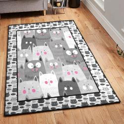Kitten Modern Area Rugs, Gray Cat GS CL Rug