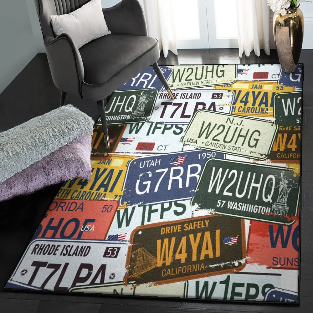 Large Area Rugs, License Plate GS CL Rug