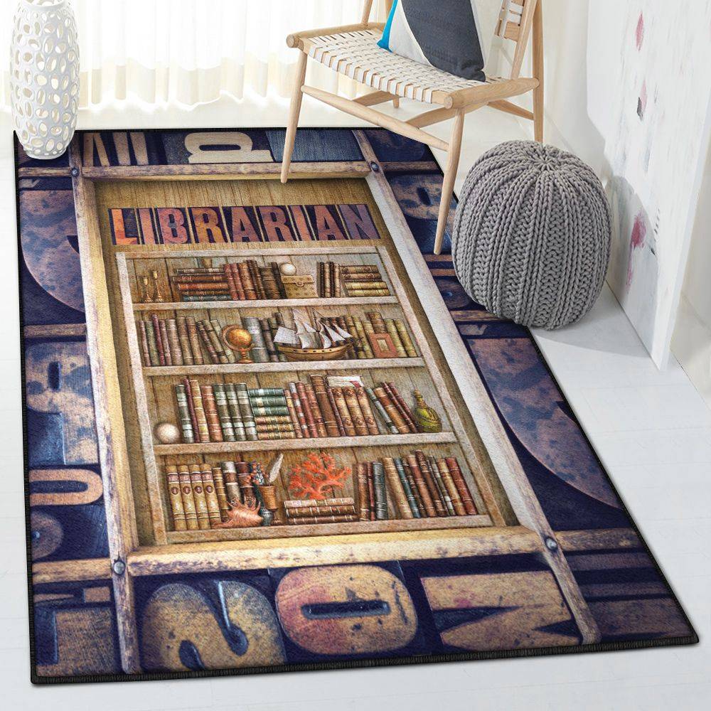 Library Worker Kitchen Rugs, Librarian Wood Art GS CL Rug