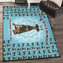 Mammal Washable Rugs, Doberman Pinscher Is My Spirit Animal Rug