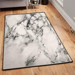 Marble Area Rugs For Living Room, White Dark Grey Marble Rug